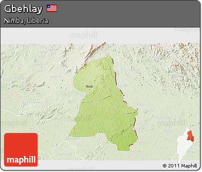 Physical 3D Map of Gbehlay, lighten