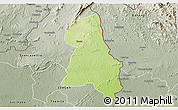 Physical 3D Map of Gbehlay, semi-desaturated