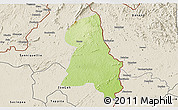 Physical 3D Map of Gbehlay, shaded relief outside