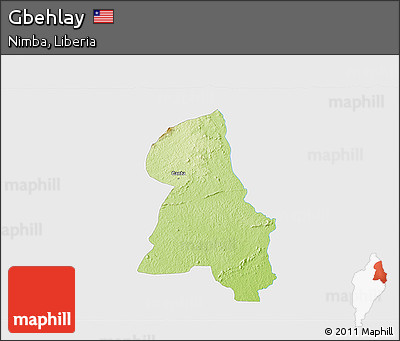 Physical 3D Map of Gbehlay, single color outside