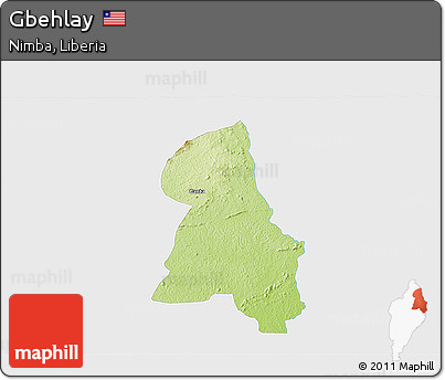 Physical 3D Map of Gbehlay, single color outside