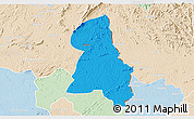 Political 3D Map of Gbehlay, lighten
