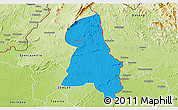 Political 3D Map of Gbehlay, physical outside