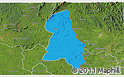 Political 3D Map of Gbehlay, satellite outside