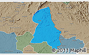 Political 3D Map of Gbehlay, semi-desaturated
