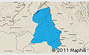 Political 3D Map of Gbehlay, shaded relief outside