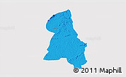 Political 3D Map of Gbehlay, single color outside
