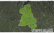 Satellite 3D Map of Gbehlay, darken, semi-desaturated