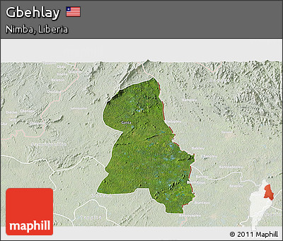 Satellite 3D Map of Gbehlay, lighten
