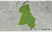 Satellite 3D Map of Gbehlay, lighten, semi-desaturated