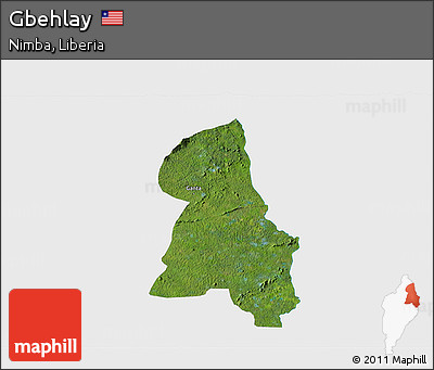 Satellite 3D Map of Gbehlay, single color outside