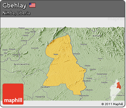 Savanna Style 3D Map of Gbehlay