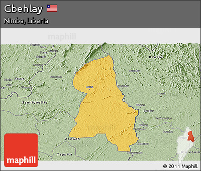 Savanna Style 3D Map of Gbehlay