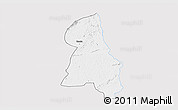 Silver Style 3D Map of Gbehlay, single color outside