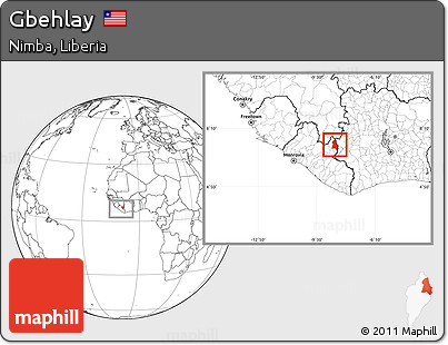 Blank Location Map of Gbehlay, within the entire country