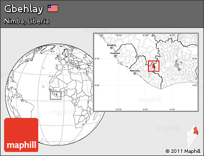Blank Location Map of Gbehlay, highlighted parent region, within the entire country
