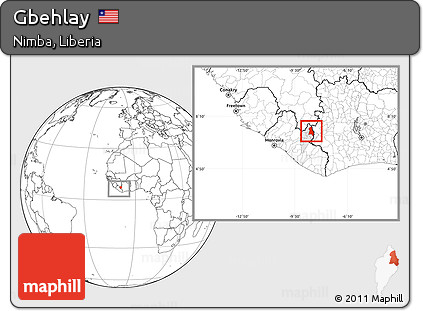 Blank Location Map of Gbehlay, highlighted parent region, within the entire country