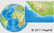 Physical Location Map of Gbehlay, within the entire country