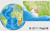 Physical Location Map of Gbehlay, highlighted country