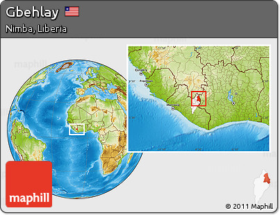 Physical Location Map of Gbehlay, highlighted parent region