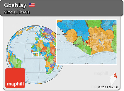 Political Location Map of Gbehlay