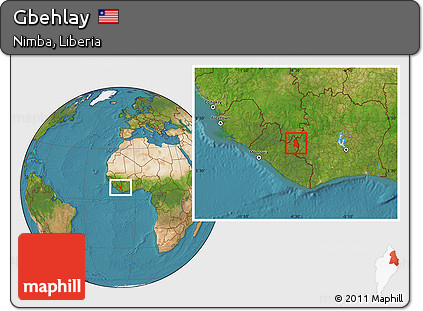 Satellite Location Map of Gbehlay