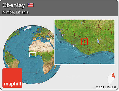 Satellite Location Map of Gbehlay