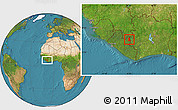 Satellite Location Map of Gbehlay