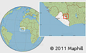 Savanna Style Location Map of Gbehlay, highlighted country, within the entire country