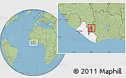 Savanna Style Location Map of Gbehlay, highlighted country, highlighted parent region