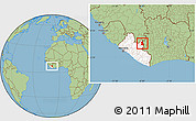 Savanna Style Location Map of Gbehlay, highlighted country