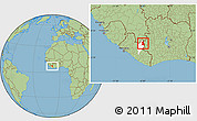 Savanna Style Location Map of Gbehlay, highlighted parent region