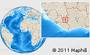 Shaded Relief Location Map of Gbehlay