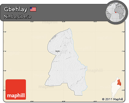 Classic Style Map of Gbehlay, single color outside
