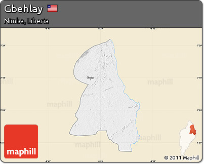 Classic Style Map of Gbehlay, single color outside