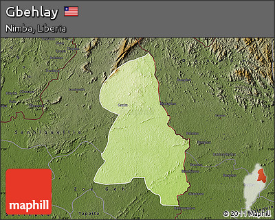 Physical Map of Gbehlay, darken