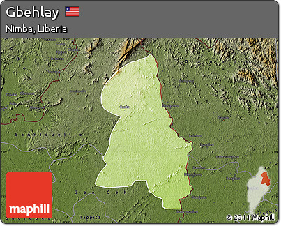 Physical Map of Gbehlay, darken