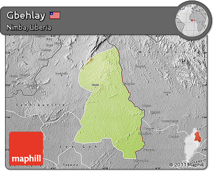 Physical Map of Gbehlay, desaturated