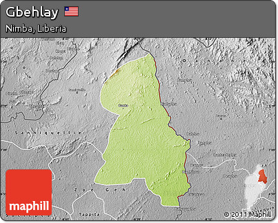 Physical Map of Gbehlay, desaturated