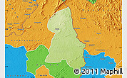 Physical Map of Gbehlay, political outside