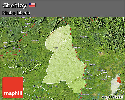 Physical Map of Gbehlay, satellite outside