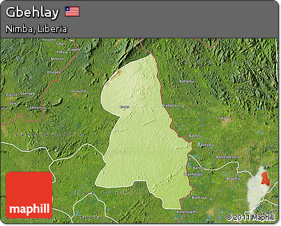 Physical Map of Gbehlay, satellite outside