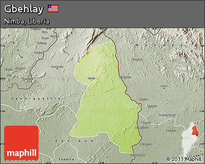 Physical Map of Gbehlay, semi-desaturated