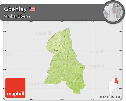 Physical Map of Gbehlay, single color outside