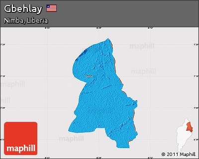 Political Map of Gbehlay, cropped outside