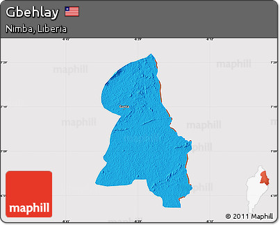 Political Map of Gbehlay, cropped outside
