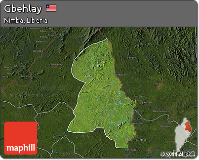 Satellite Map of Gbehlay, darken