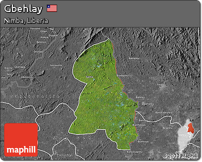 Satellite Map of Gbehlay, desaturated
