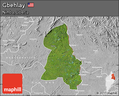 Satellite Map of Gbehlay, lighten, desaturated