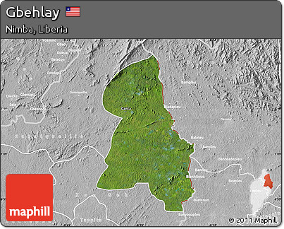 Satellite Map of Gbehlay, lighten, desaturated